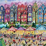 Christmas Market Advent Calendar Card