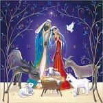 Nativity Animals Advent Calendar Card