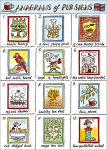 Anagrams of Pub Signs greeting card