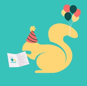 AddSquirrel birthday logo